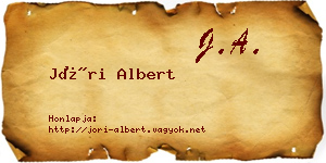Jóri Albert névjegykártya